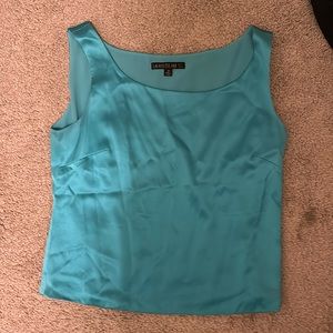 Lafayette 148 100% Silk Teal Tank Top Size 10